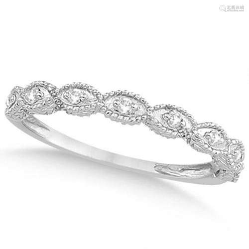 Antique style Marquise Shape Pave Diamond Wedding Ring