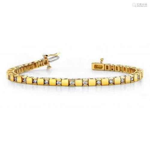 14KT YELLOW GOLD 1 CTW G-H VS2/SI1 ALTERNATING DIAMOND