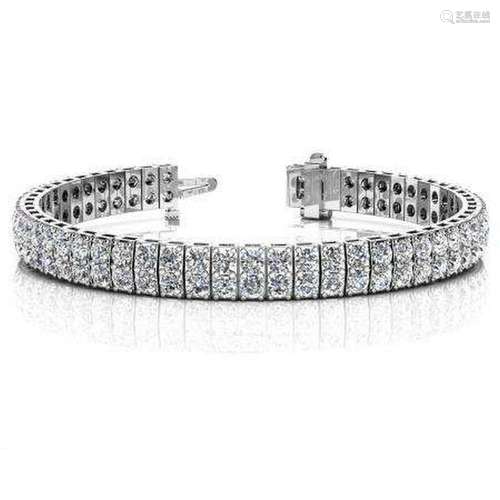 14K WHITE GOLD 4 CTW G-H I1/I2 TIMELESS TWO ROW DIAMOND