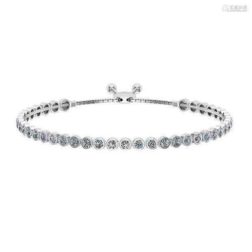 2.07 Ctw SI2/I1 Diamond 14K White Gold Slide Bracelet