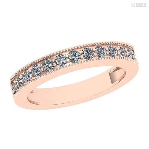 Certified 0.45 Ctw SI2/I1 Diamond 14K Rose Gold Victori