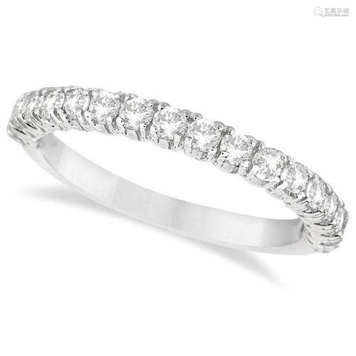 Half-Eternity Pave-Set Diamond Stacking Ring 14k White