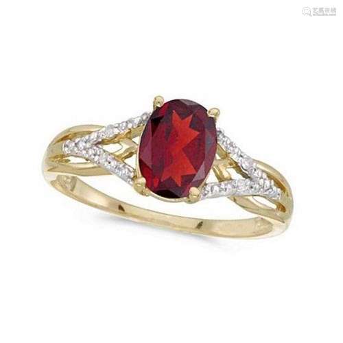 Oval Ruby and Diamond Cocktail Ring in 14K Yellow Gold