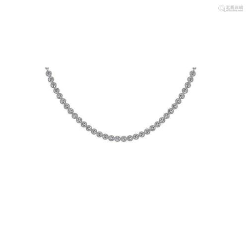 Certified 1.84 Ctw SI2/I1 Diamond 14K White Gold Neckla