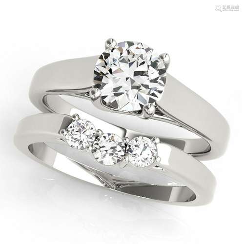 Certified 1.05 Ctw SI2/I1 Diamond 14K White Gold Bridal