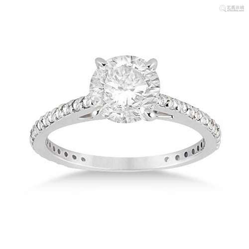 Petite Eternity Diamond Engagement Ring Platinum 1.55ct