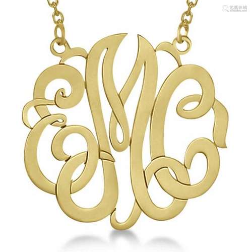 Personalized Monogram Pendant Necklace in 14k Yellow Go