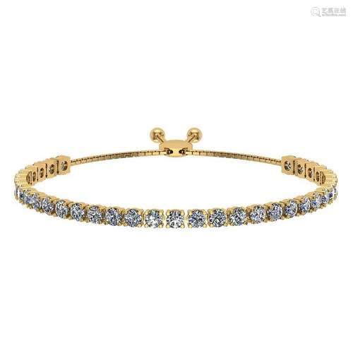 1.66 Ctw SI2/I1 Diamond 14K Yellow Gold Slide Bracelet