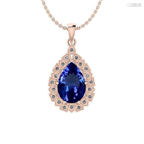 Certified 2.65 Ctw VS/SI1 Tanzanite And Diamond 14K Ros