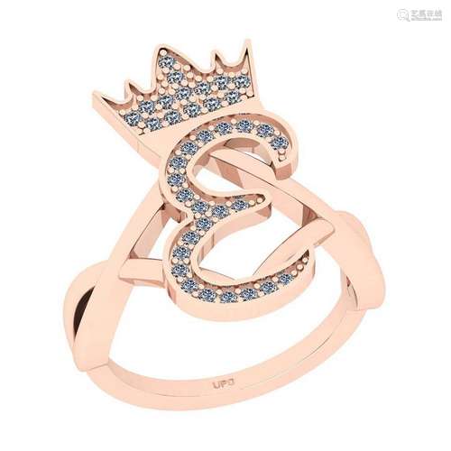 Certified 0.28 Ctw I2/I3 Diamond 14K Rose Gold (E) Alph