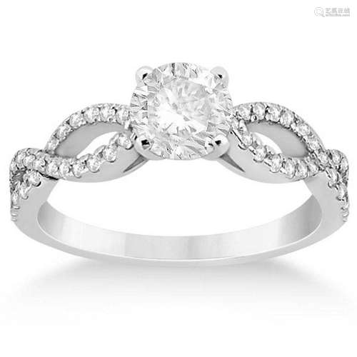 Diamond Twist Infinity Engagement Ring Setting 14K Whit