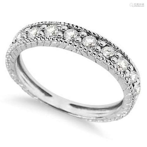 Vintage Style Style Diamond Wedding Ring Band Half-Way