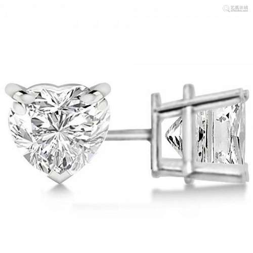 0.50ctw Heart-Cut Diamond Stud Earrings 14kt White Gold