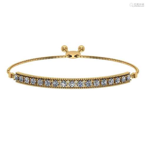 0.50 Ctw SI2/I1 Diamond 14K Yellow Gold Slide Bracelet