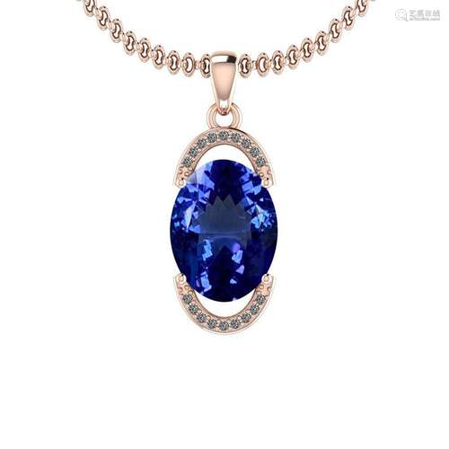 Certified 4.54 Ctw VS/SI1 Tanzanite And Diamond 14K Ros