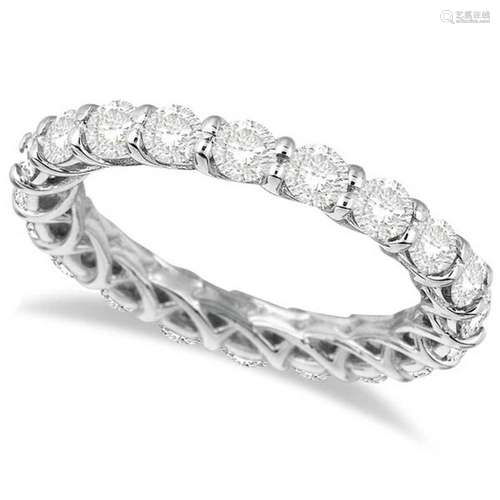 Luxury Diamond Eternity Anniversary Ring Band 14k White