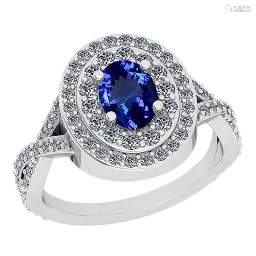 Certified 2.67 Ctw VS/SI1 Tanzanite And Diamond 14K Whi