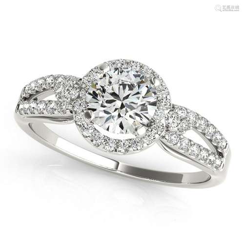 Certified 1.05 Ctw SI2/I1 Diamond 14K White Gold Vintag