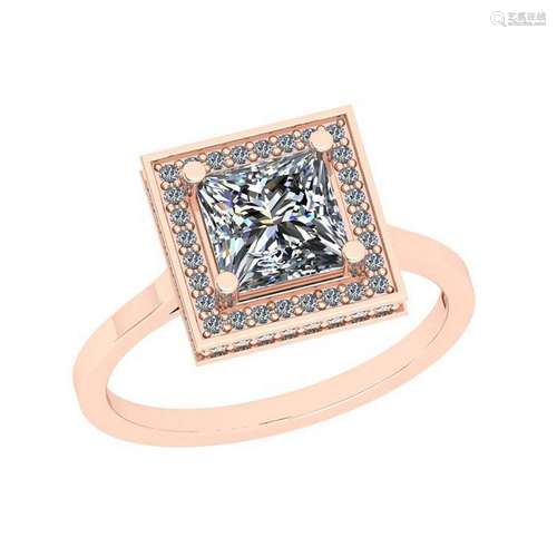 Certified 1.05 Ctw SI2/I1 Diamond 14K Rose Gold Promise