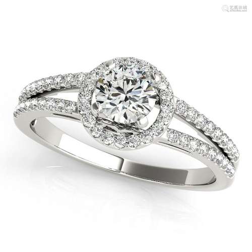 Certified 1.00 Ctw SI2/I1 Diamond 14K White Gold Weddin