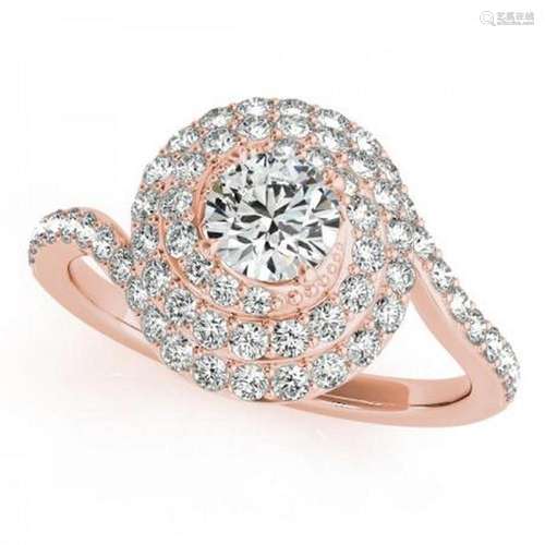 Certified 0.90 Ctw SI2/I1 Diamond 14K Rose Gold Engagem