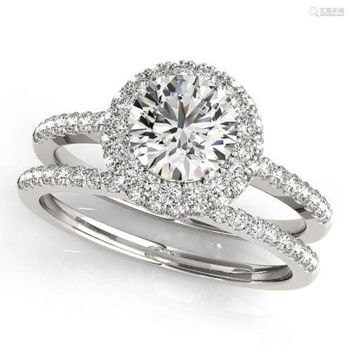 Certified 1.45 Ctw SI2/I1 Diamond 14K White Gold Annive