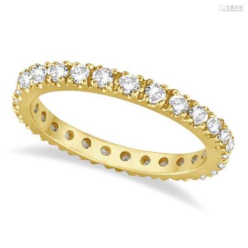 Diamond Eternity Stackable Ring Wedding Band 14K Yellow