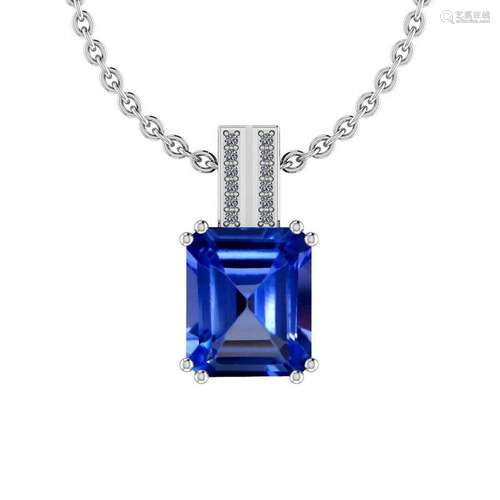 Certified 7.29 Ctw VS/SI1 Tanzanite And Diamond 14K Whi