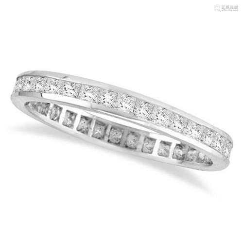 Princess-Cut Diamond Eternity Ring Band 14k White Gold