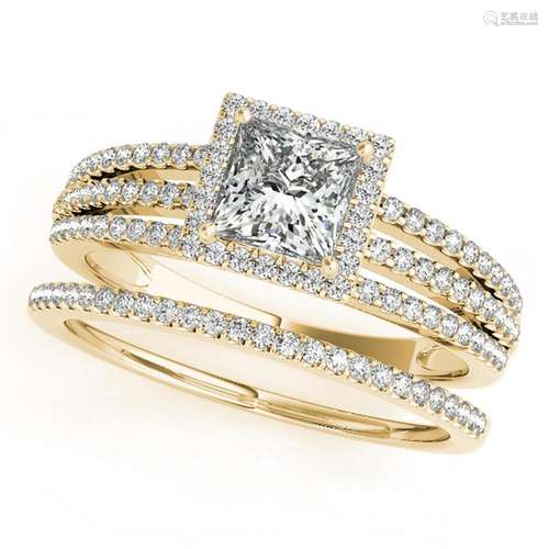 Certified 1.50 Ctw SI2/I1 Diamond 14K Yellow Gold Brida