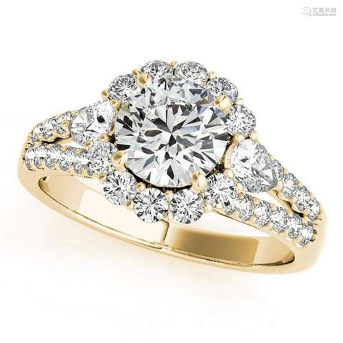 Certified 1.75 Ctw SI2/I1 Diamond 14K Yellow Gold Engag