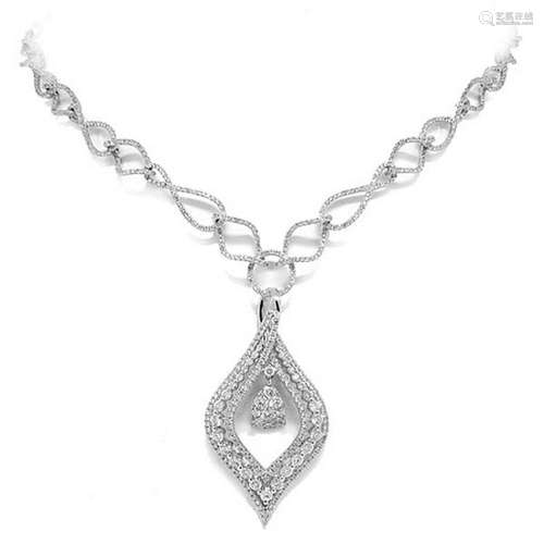 4.08ct 14k White Gold Diamond Necklace