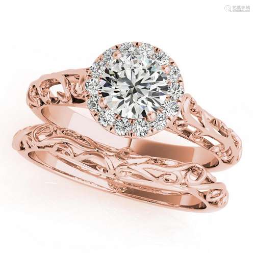 Certified 1.20 Ctw SI2/I1 Diamond 14K Rose Gold Bridal