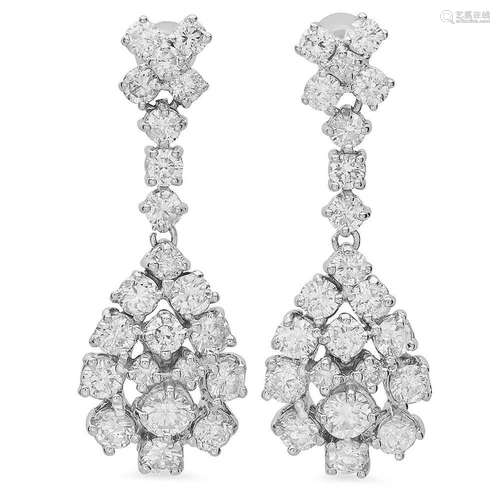 14K Gold 3.17ct Diamond Earrings