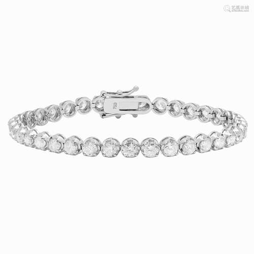 18k White Gold 7.32ct Diamond Tennis Bracelet