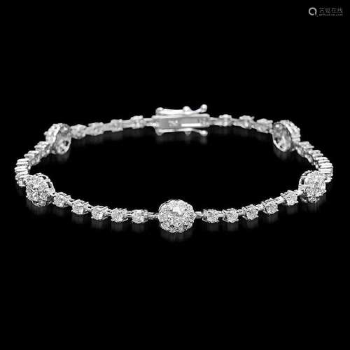 18K White Gold and 3.93ct Diamond Bracelet