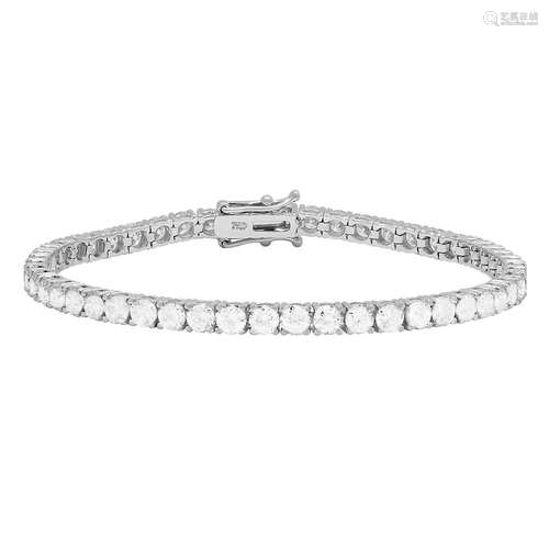 18k White Gold 7.83ct Diamond Tennis Bracelet