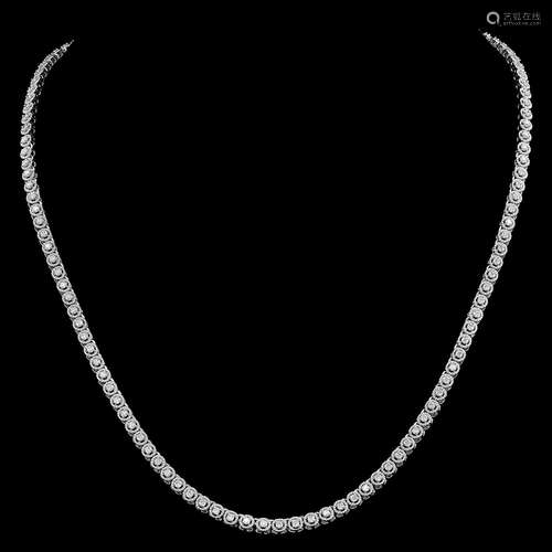 14K White Gold and 2.51ct Diamond Necklace