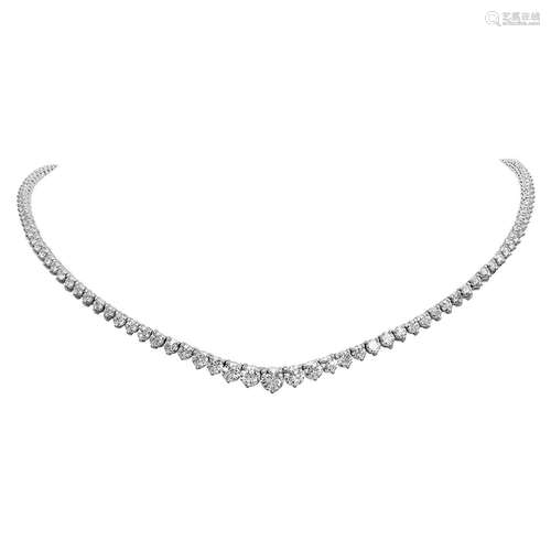 14k White Gold 10.30ct Diamond Necklace