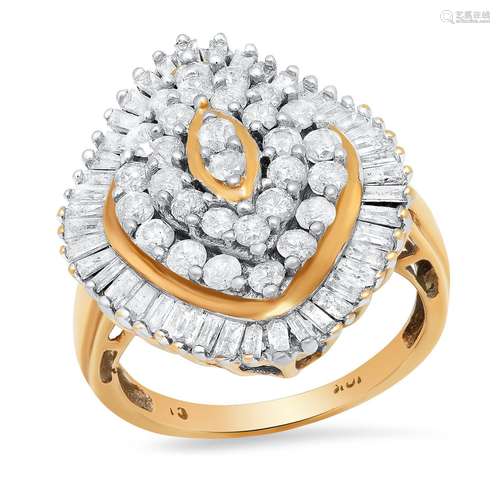 10K Yellow and White Gold Setting with 2.47ct Diamond Ladies...