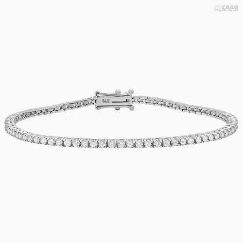 14k White Gold 2.31ct Diamond Tennis Bracelet