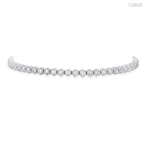 14K White Gold and 2.10ct Diamond Bracelet