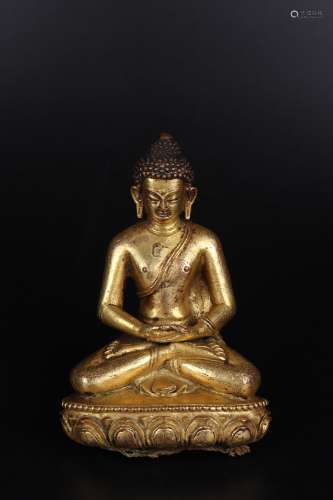 Gilded Copper Statue of Sakyamuni Buddha, Qing