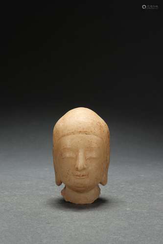 Chinese White Marble Buddha Head