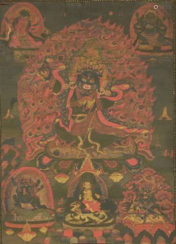 Dharmapalas Thangka, Qing