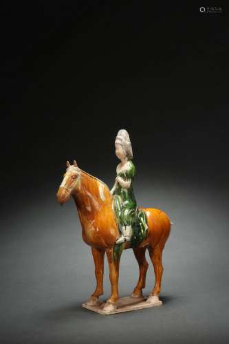 Three-color Glaze Man on the Horse