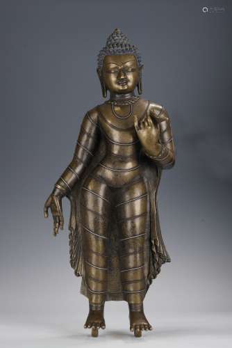 Tibetan Gurge Kindom Copper Alloy Statue of Shakyamuni with ...