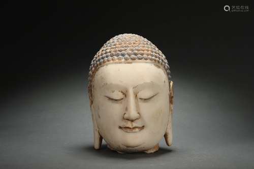 Chinese White Marble Buddha Head