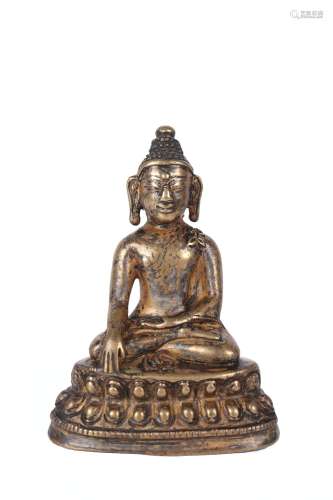Gilded Copper Statue of sakyamuni Buddha, Yuan