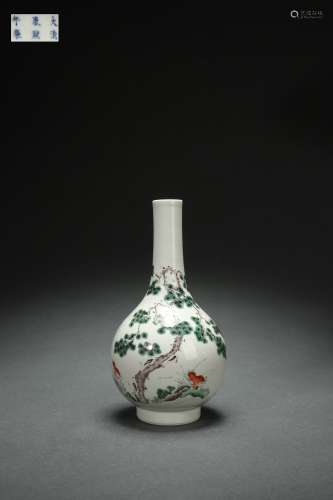 Famille Rose Vase with Pine Tree, Bamboo and Plum Blossom Pa...